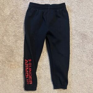 Under Armour Kids black Joggers with Red Logo